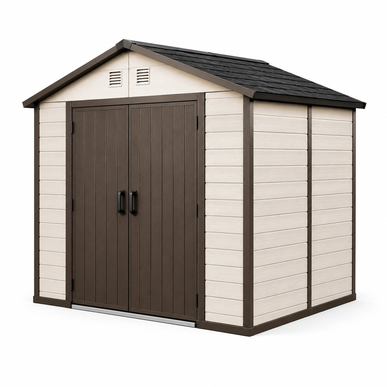 Abri de jardin en résine marron/beige 183x185x208 cm