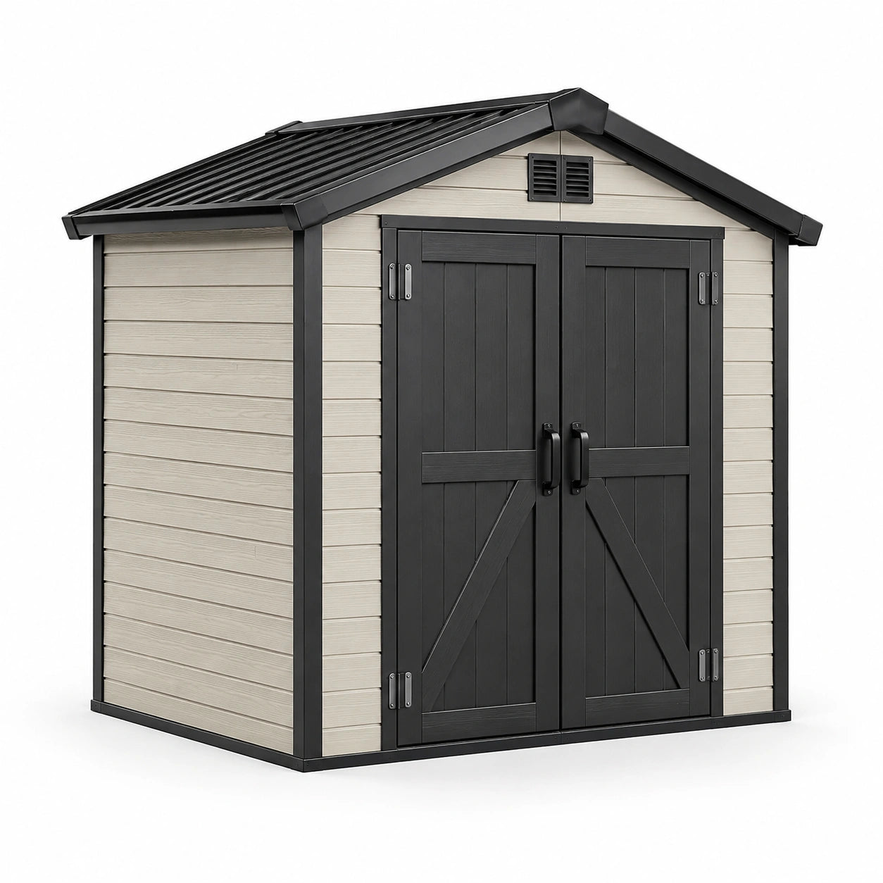 Abri de jardin en plastique avec toit en acier 185x152x226 cm
