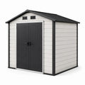 Abri de jardin en plastique gris/noir avec double porte 200x200x210cm