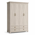 Armoire en bois à 4 portes chêne clair 200x160x60 cm