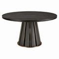 Table ronde en bois noir et métal 120 cm
