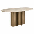 Table ovale en marbre et métal doré
