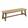 Banc en bois et corde jute tressée 120 cm beige