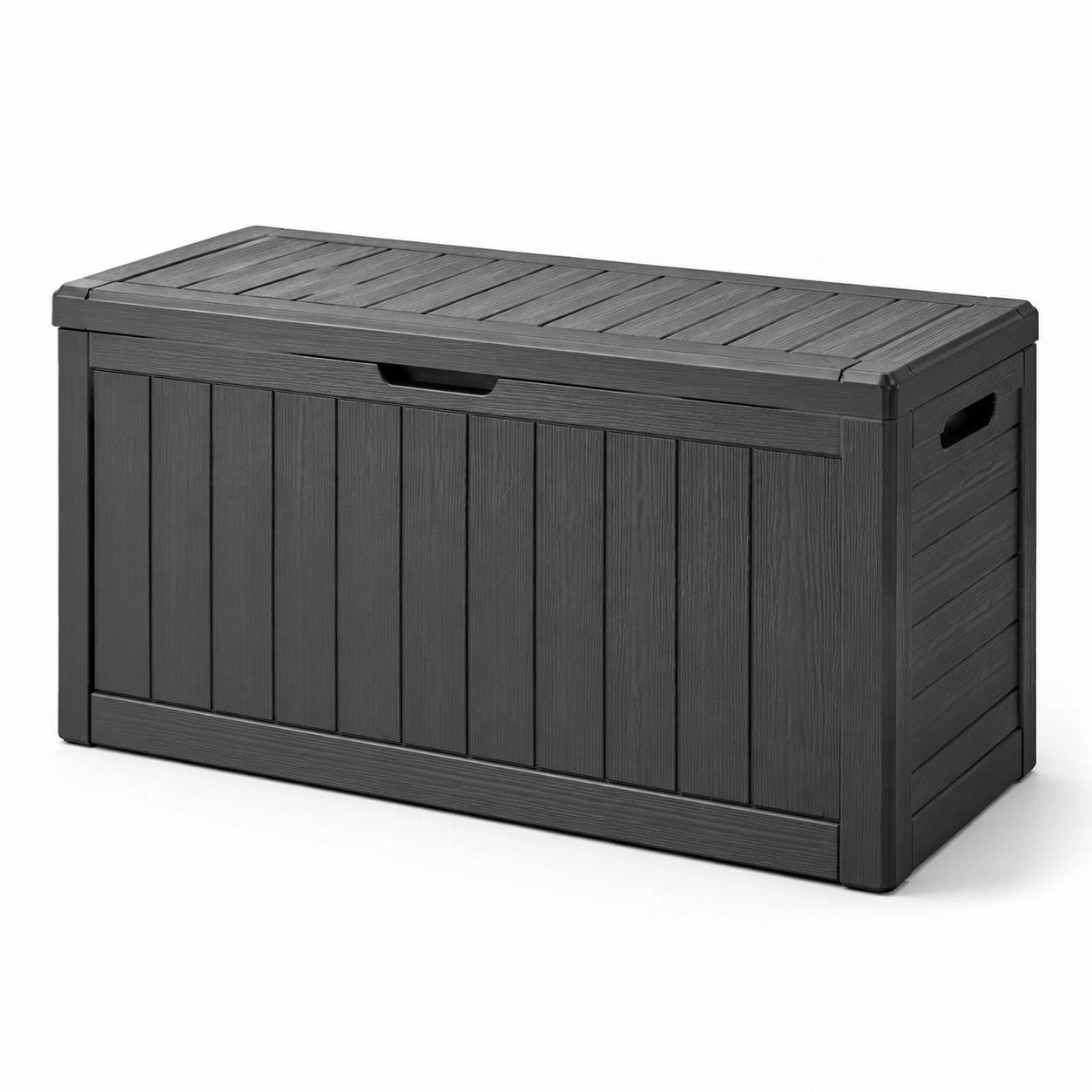 Coffre de rangement extérieur en plastique noir 145x69x60 cm