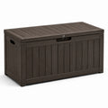 Coffre de rangement extérieur bois composite marron