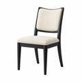 Chaise en bois avec revêtement en tissu polyester beige