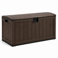 Coffre de rangement extérieur en plastique marron 117 cm