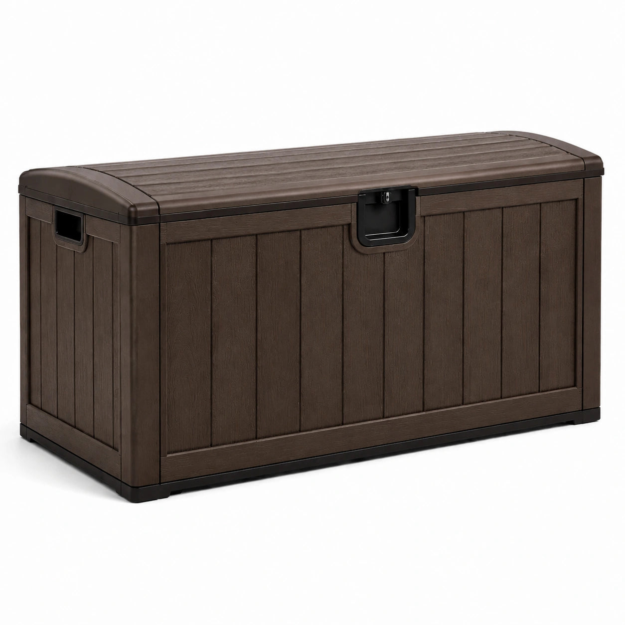 Coffre de rangement extérieur en plastique marron 117 cm