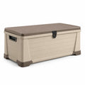Coffre de rangement en plastique beige et marron 120x60x60 cm