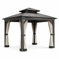 Pavillon en aluminium avec toit en acier et rideaux en polyester 300x400 cm