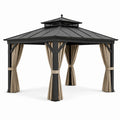 Pavillon d'extérieur en aluminium avec toit ventilé et rideaux