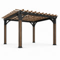 Pergola en métal et bois composite 3x3 m noir et bois