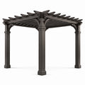 Pergola en aluminium marron 3 m x 3 m x 2.5 m
