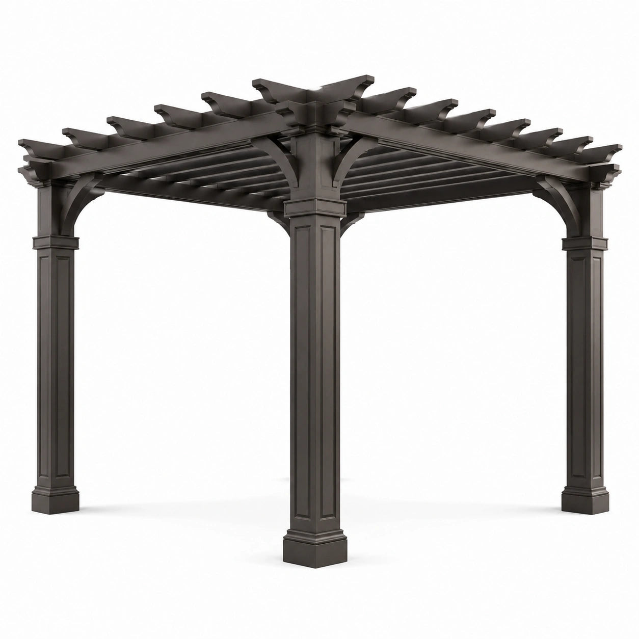 Pergola en aluminium marron 3 m x 3 m x 2.5 m