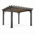 Pergola en métal et bois composite 3 x 3 m en anthracite