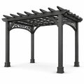 Pergola en aluminium noir avec treillis 3x3x2,5m