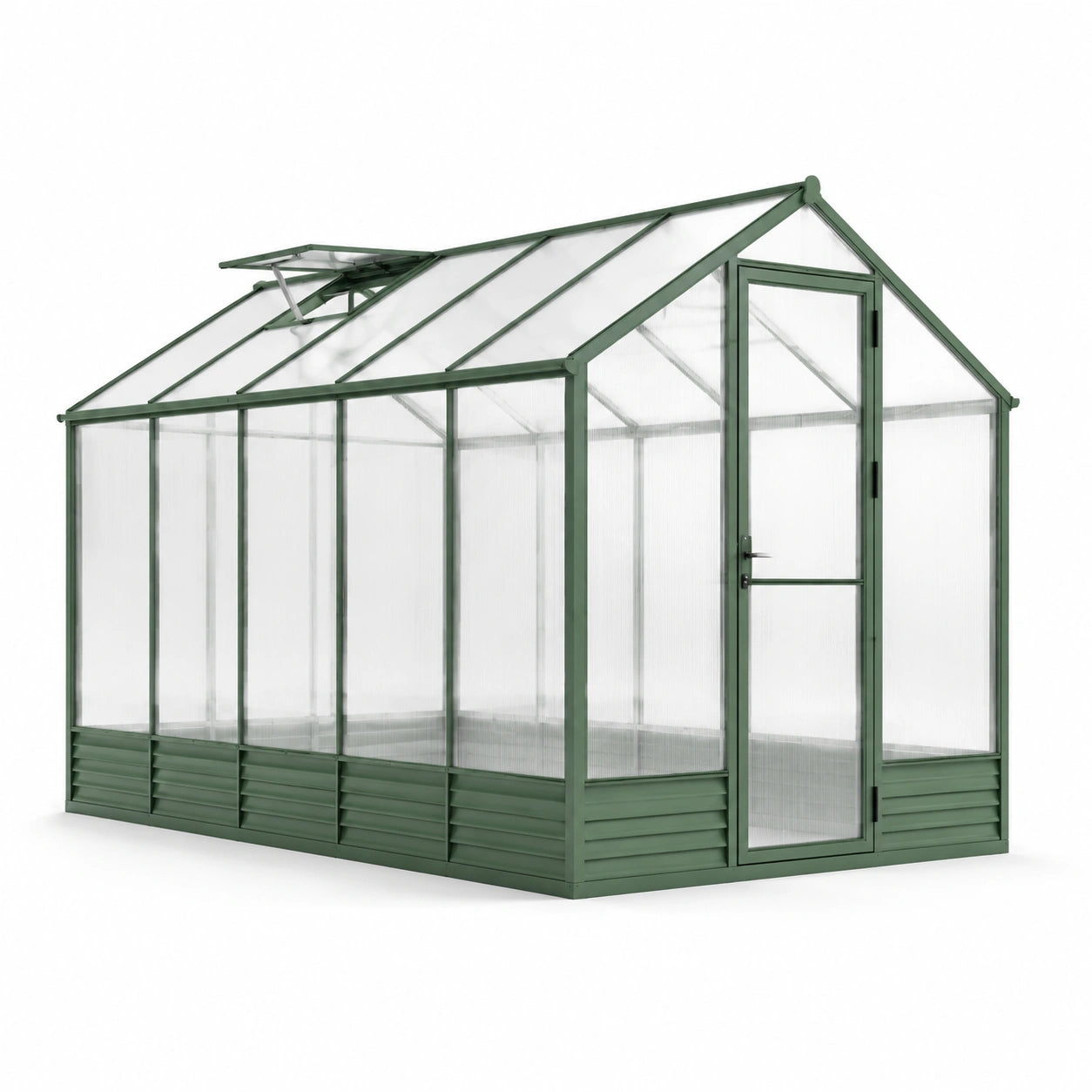 Serre de jardin en aluminium avec panneaux en polycarbonate vert