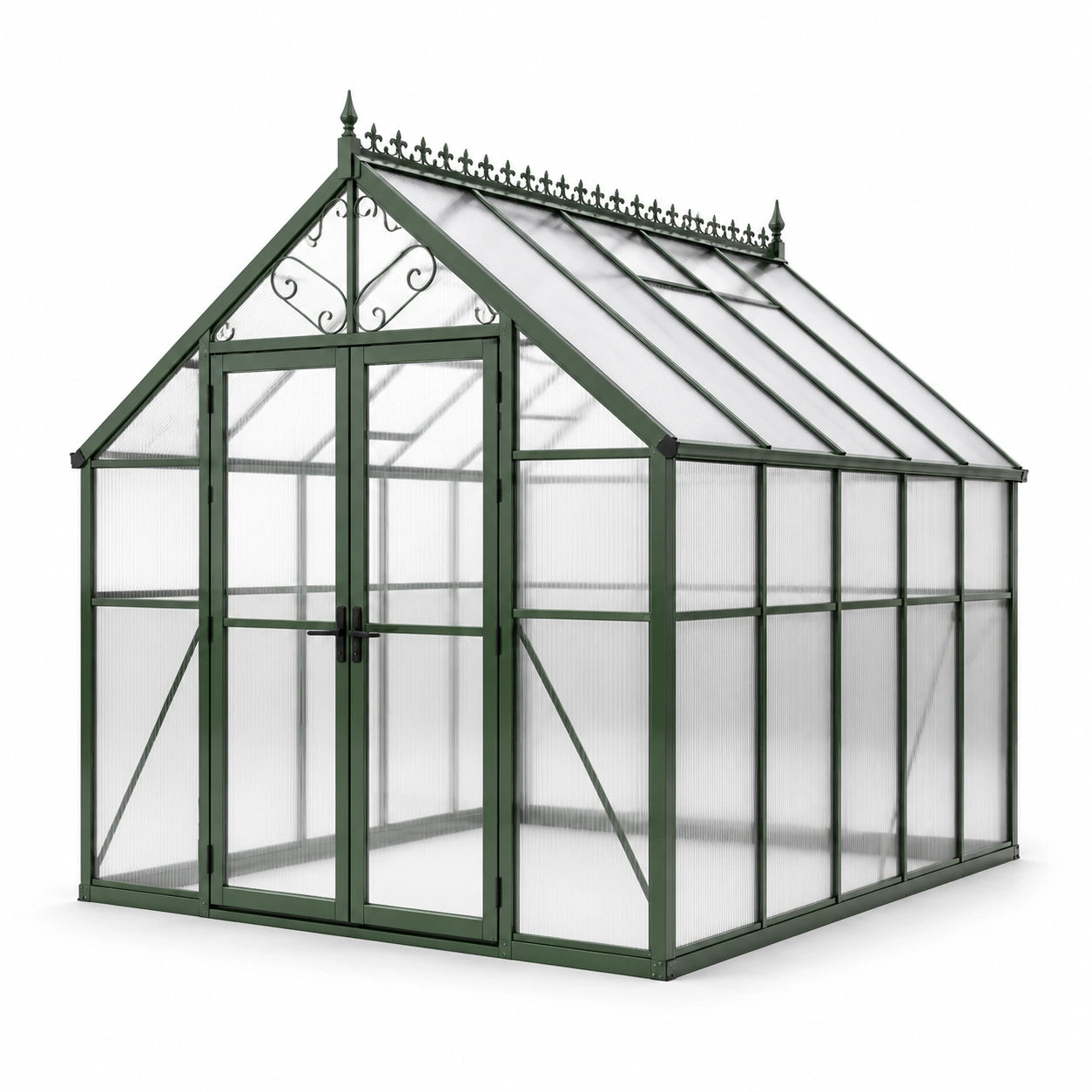 Serre de jardin en aluminium et polycarbonate vert