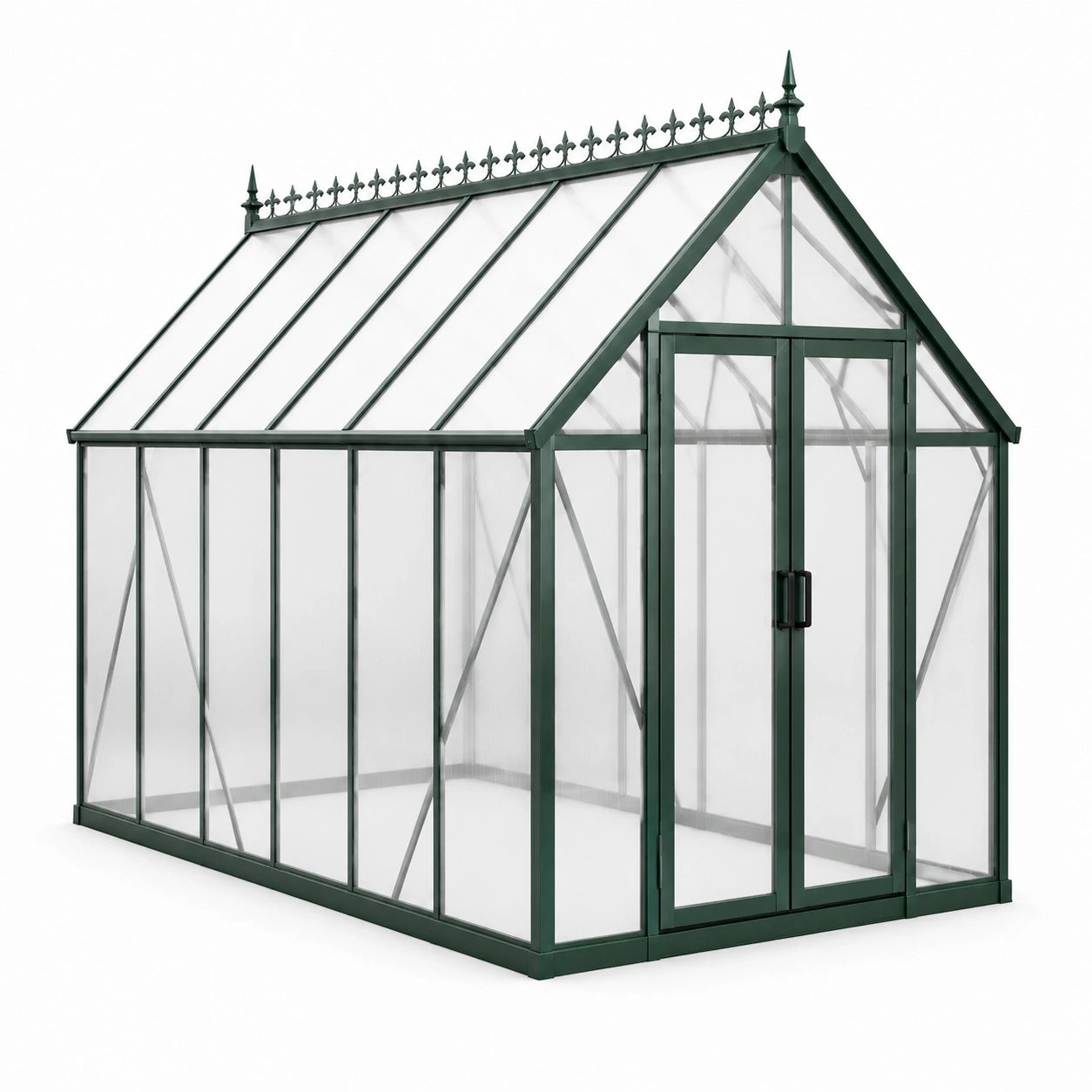 Serre de jardin en aluminium et polycarbonate 250x190x210 cm vert