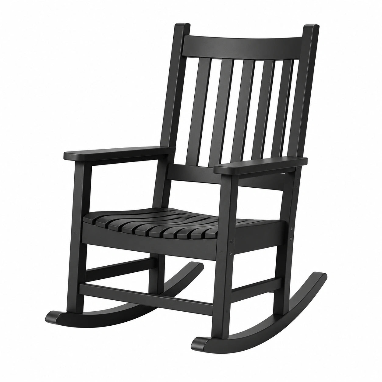 Chaise à bascule en bois noir